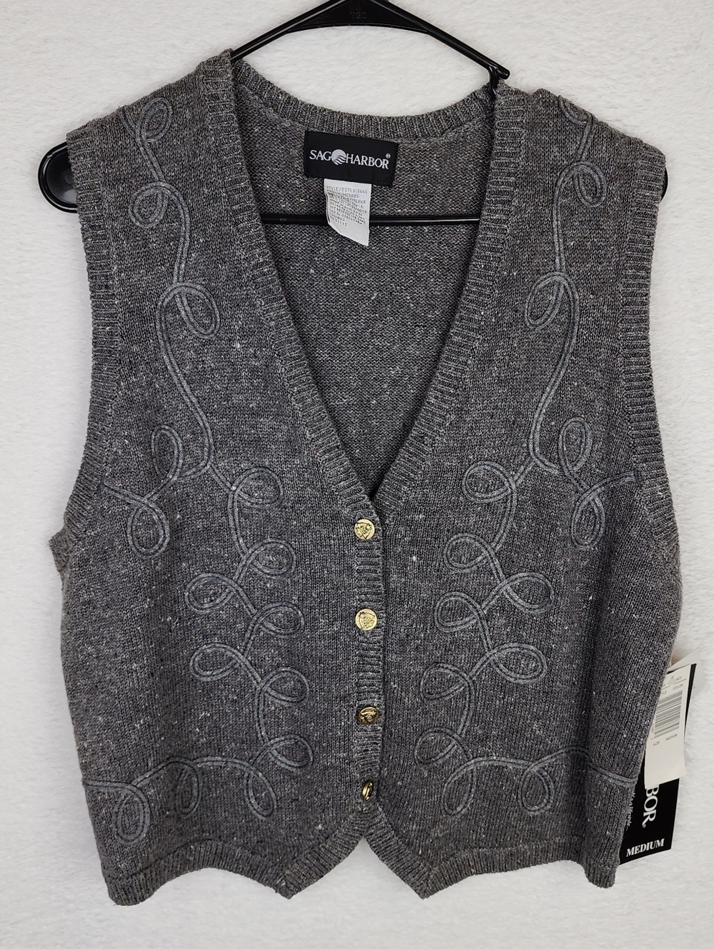 VINTAGE Sag Harbor NWT Cotton & Ramie Sweater Vest M